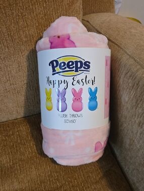Peeps Pink Plush Throw Blanket